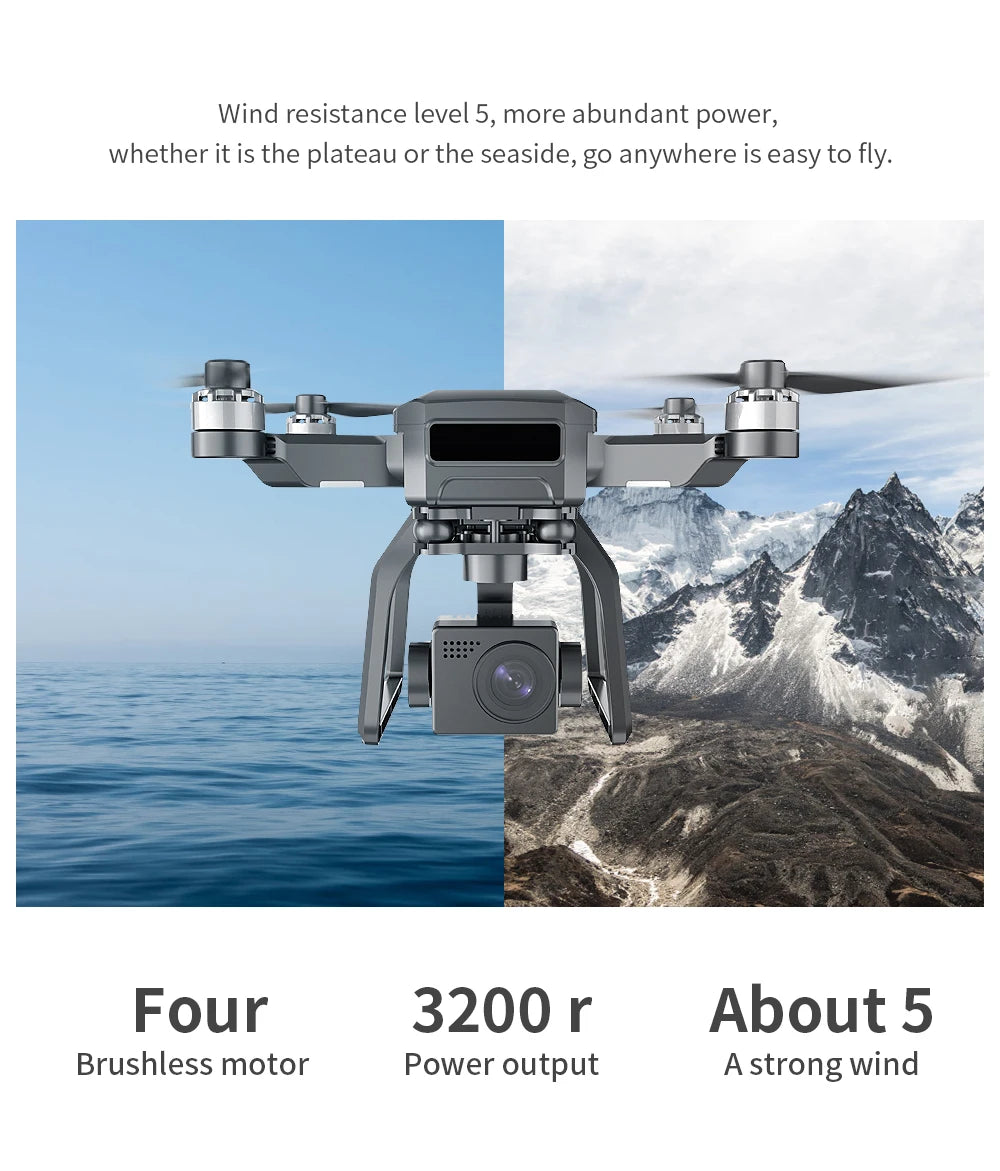 2021 New F7 4K Pro Gps Drone 4K Profesional Quadcopter with Camera Hd 3 Axis Gimbal Aerial Photography Brushless 3Km 30Min Dron