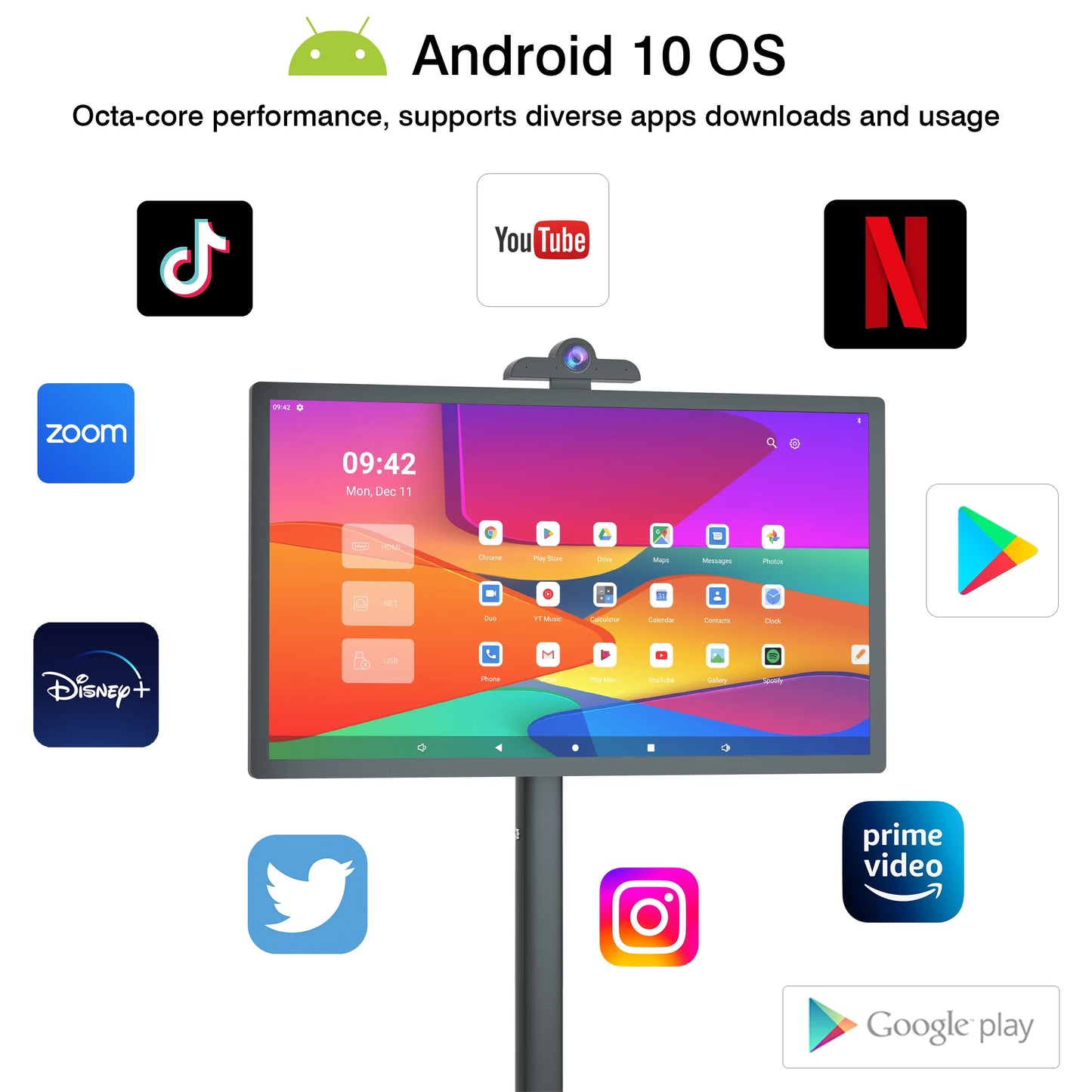 32 inch touch screen1080p Rotatable Monitor Android OS Support Google Store Stanbyme televisions portable tv