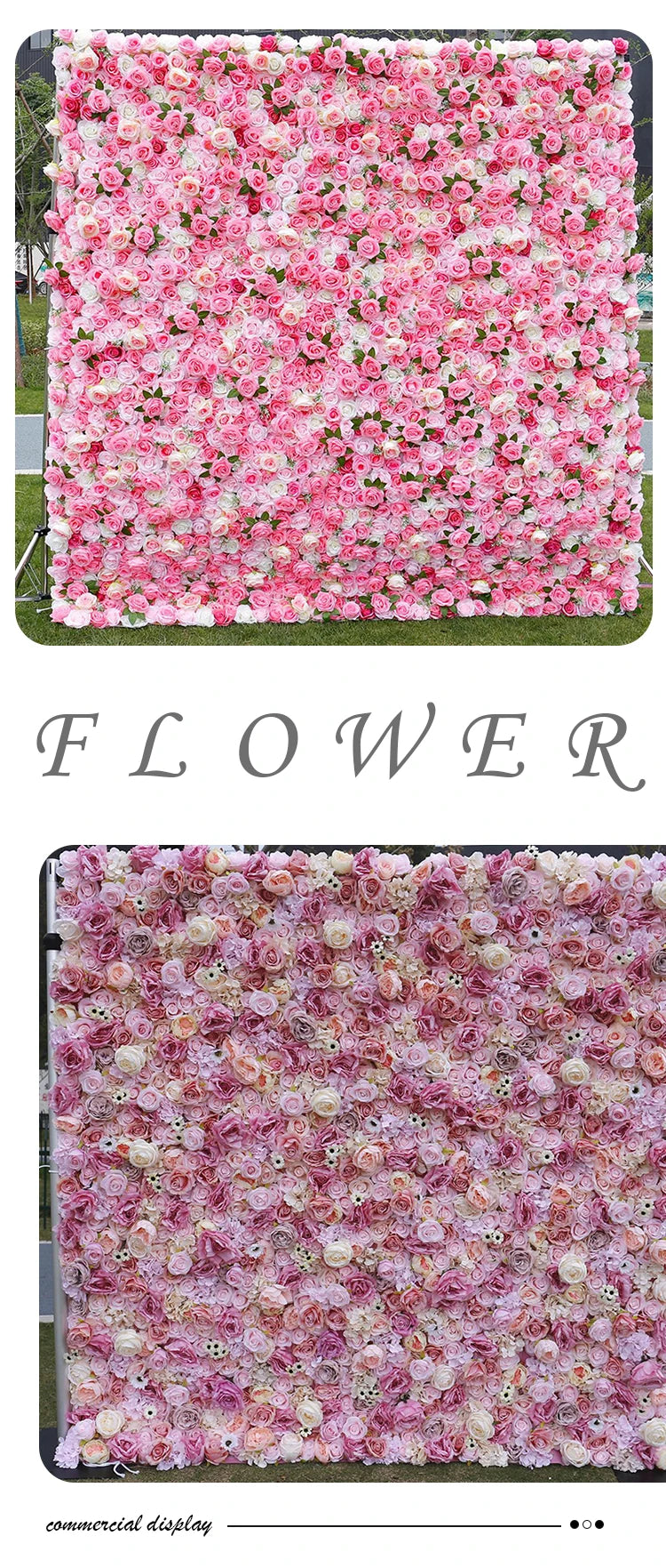 Multiple colors select Rose Orchid 5D Cloth Flower Wall Wedding Backdrop Decor Roll Up Curtain Hanging Fabric Floral Wall Party