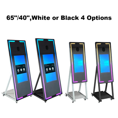 Magic Mirror Touch Screen Selfie Photo Booth Machine  40 Inch 65 Inch  For Wedding Party Activity with Camera Printer