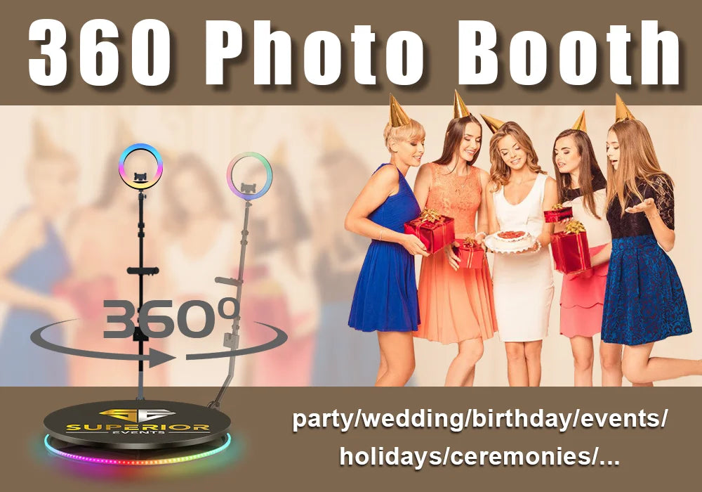 Spin Camera 360 Photo Booth Automatic Slow Motion Rotating Selfie PhotoBooth Video 360 Degrees Set 115cm Machine Party Wedding